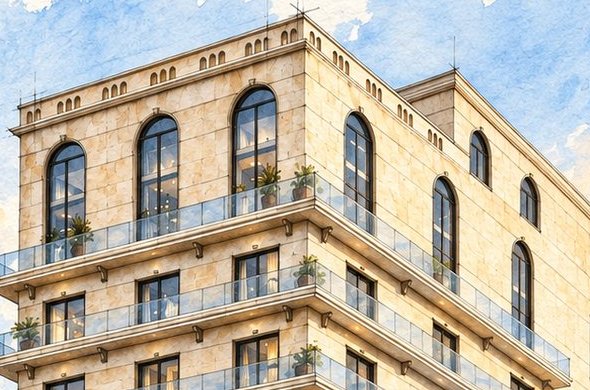 Arched windows at the crown of a TEN Developments tower